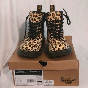 Girls Medium Leopard Dr. Martens boots Size 1y. Worn